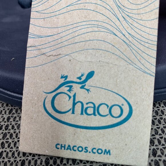 Chaco Mens Size 9 Pitch Gray Lowdown Flip-Flops With Orange Straps - Picture 6 of 8